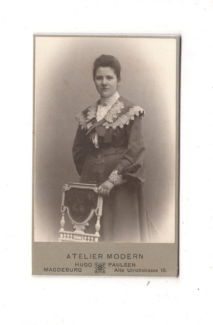 Fotografie Feine Dame - Magdeburg um 1900 / CDV L1-32