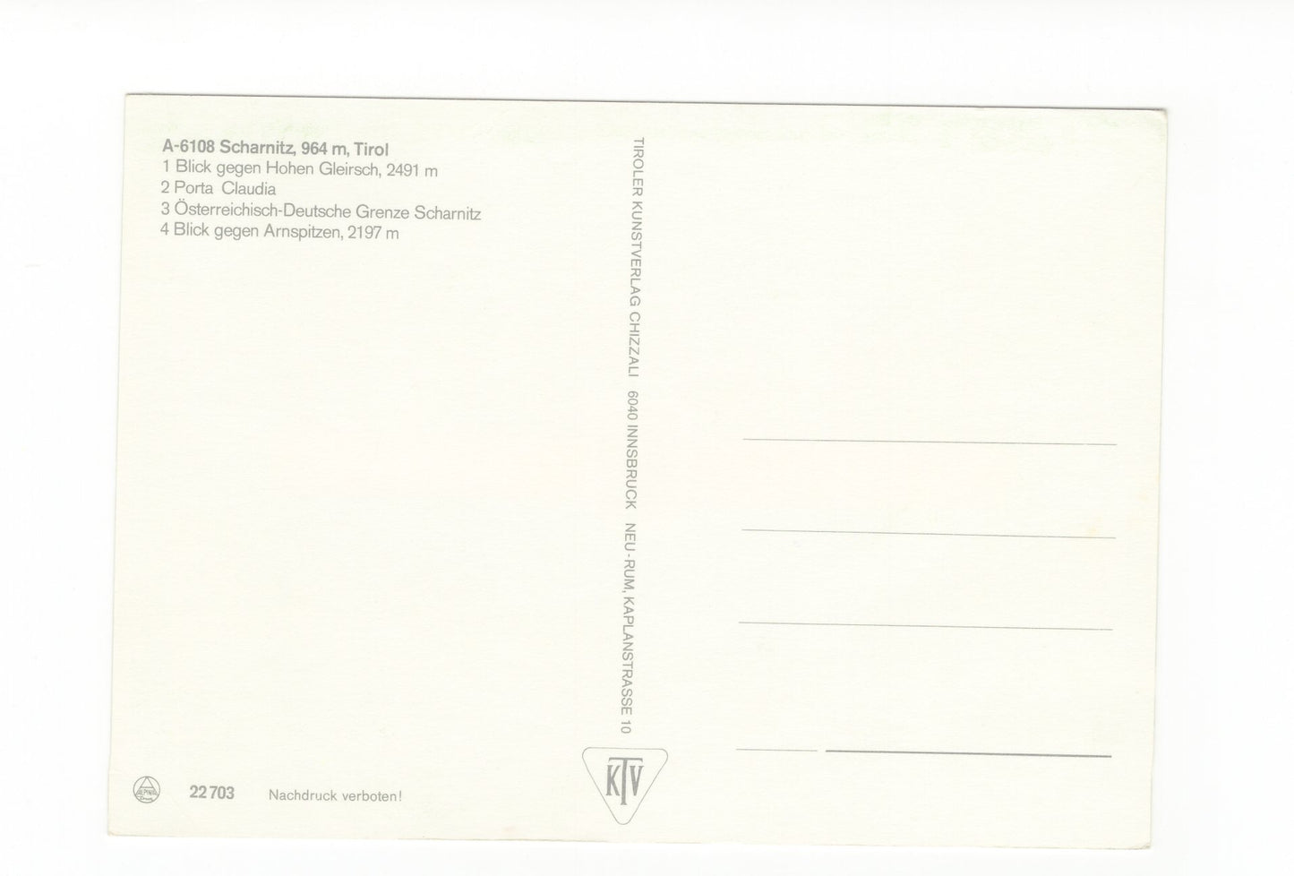 Ansichtskarte Scharnitz / Tirol / Österreich