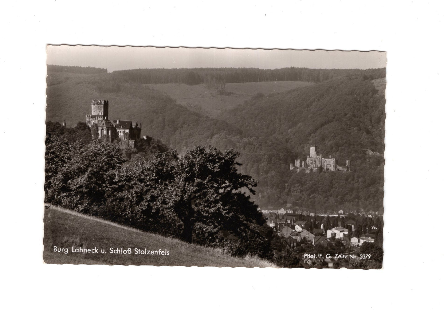 Ansichtskarte Burg Lahneck und Schloss Stolzenfels