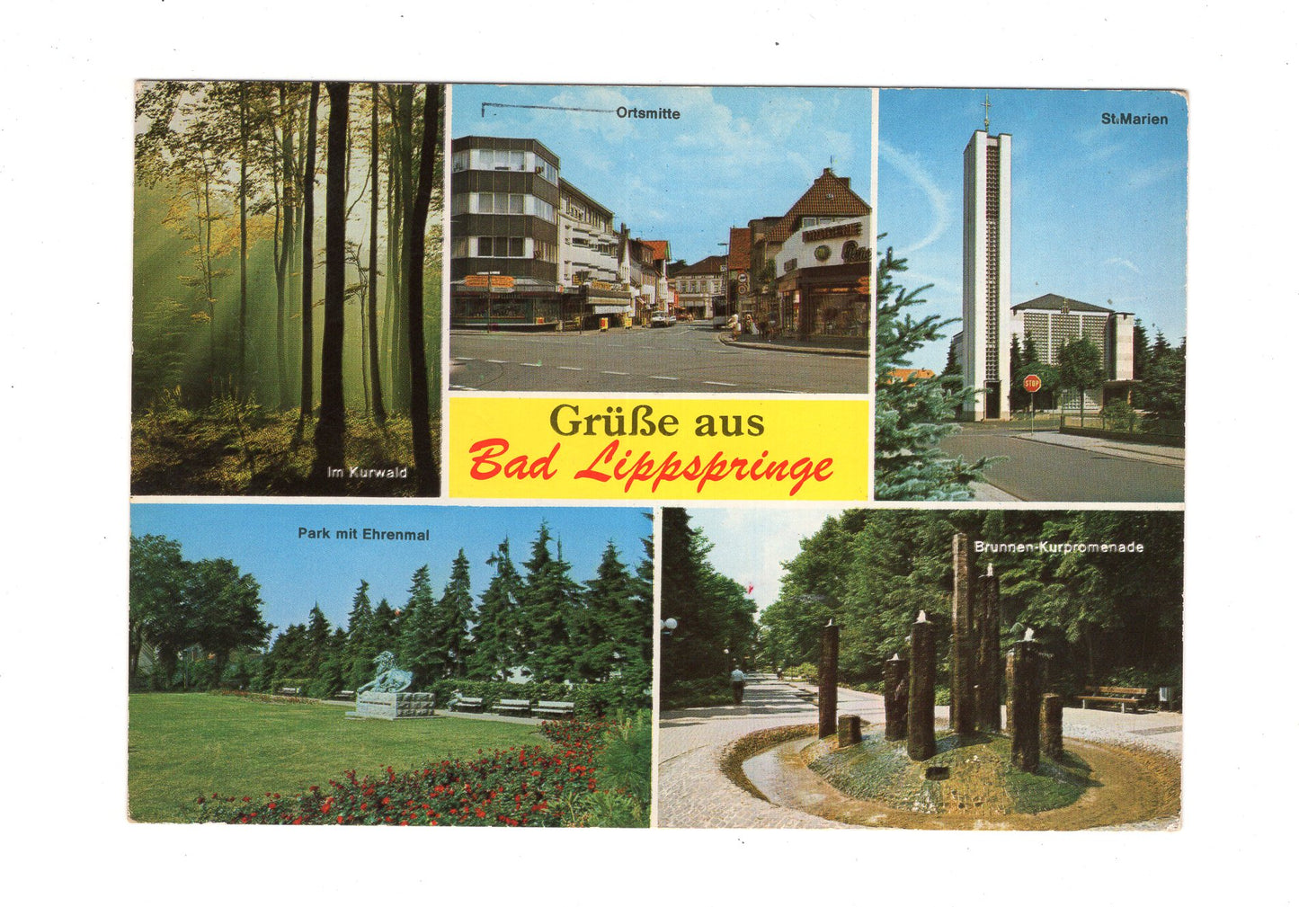 Ansichtskarte Bad Lippspringe / Ortsmitte / Park mit Ehrenmal +++