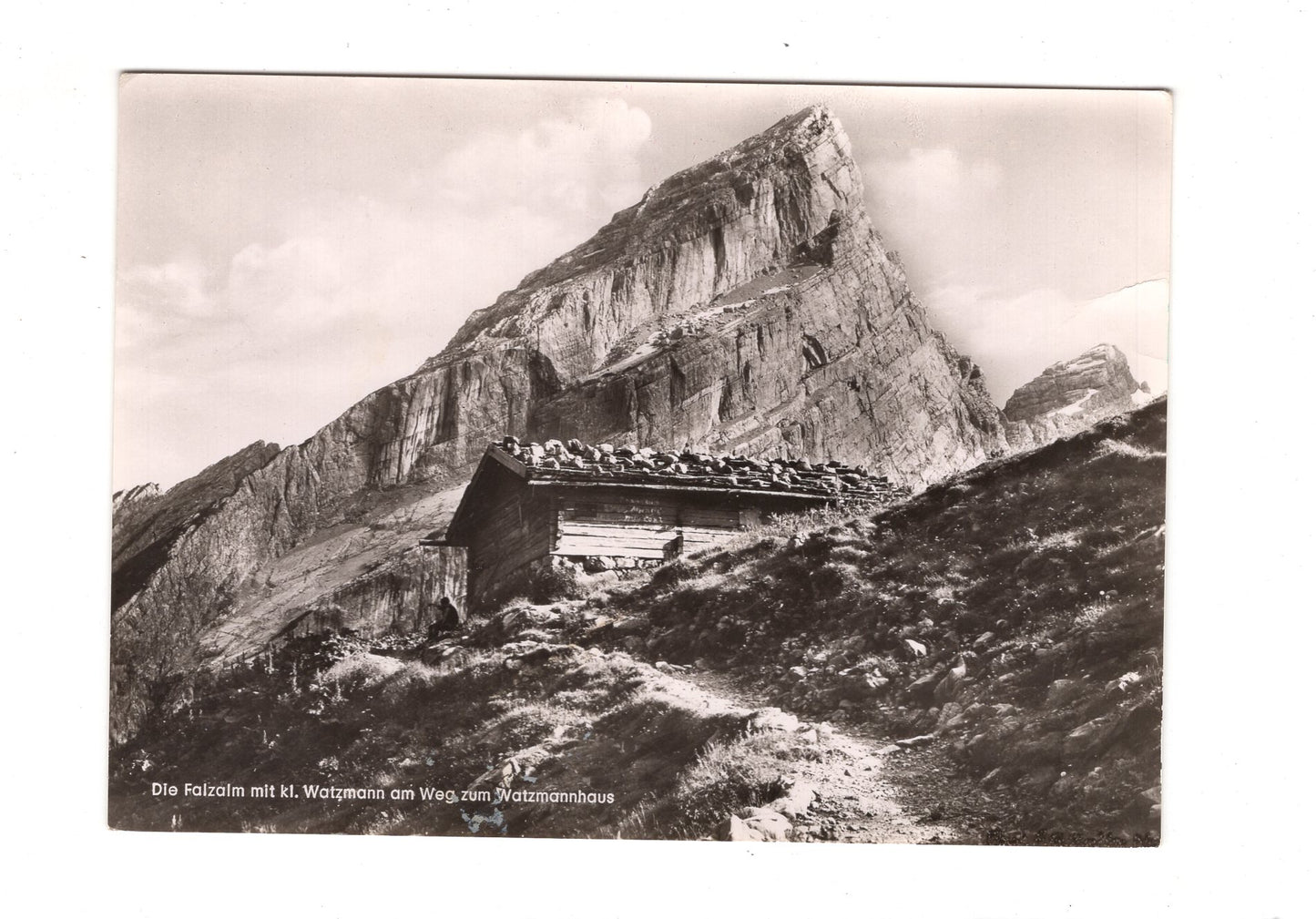 Ansichtskarte Falzalm mit kl. Watzmann am Weg zum Watzmannhaus / I1-60