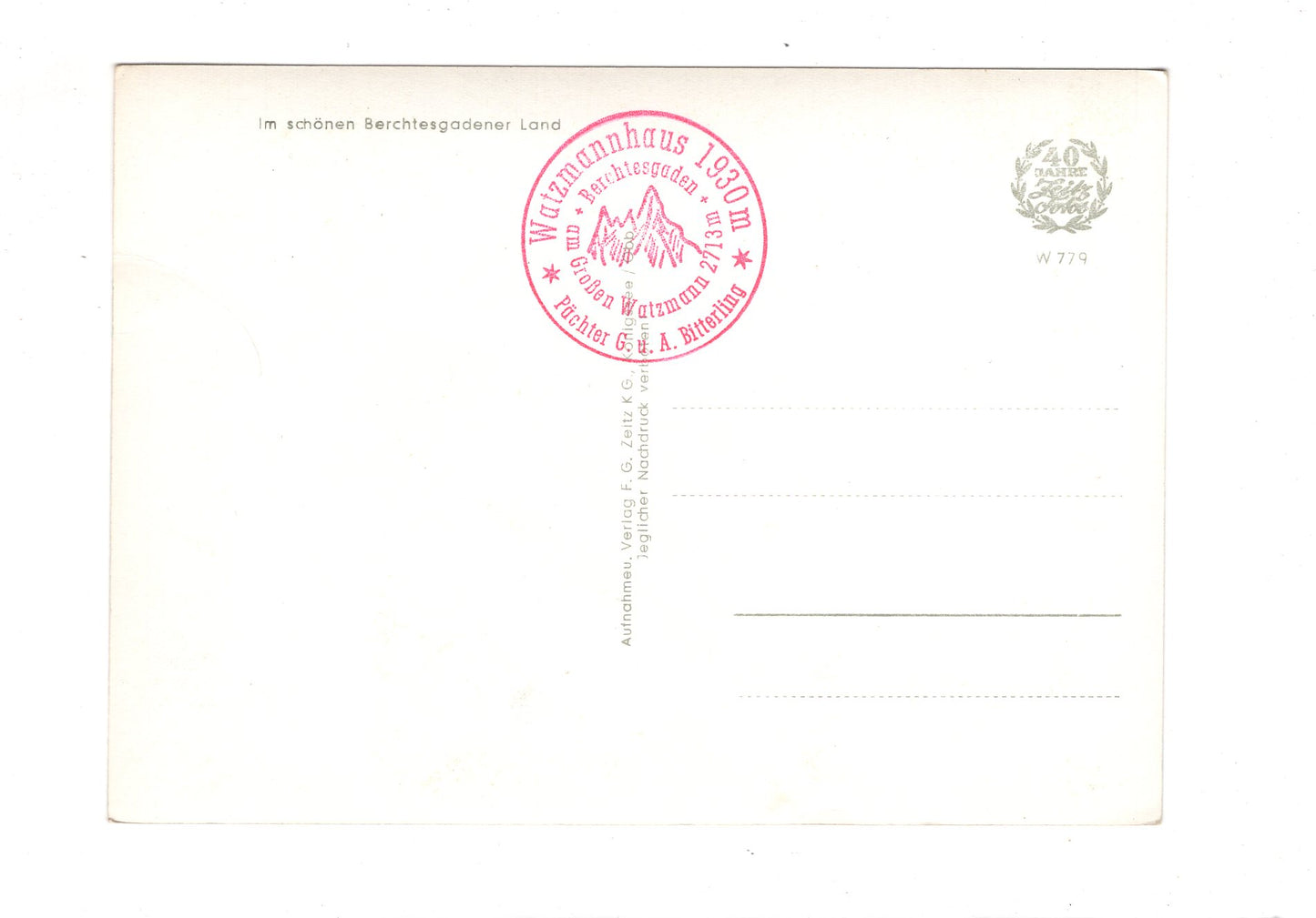 Ansichtskarte Falzalm mit kl. Watzmann am Weg zum Watzmannhaus / I1-60