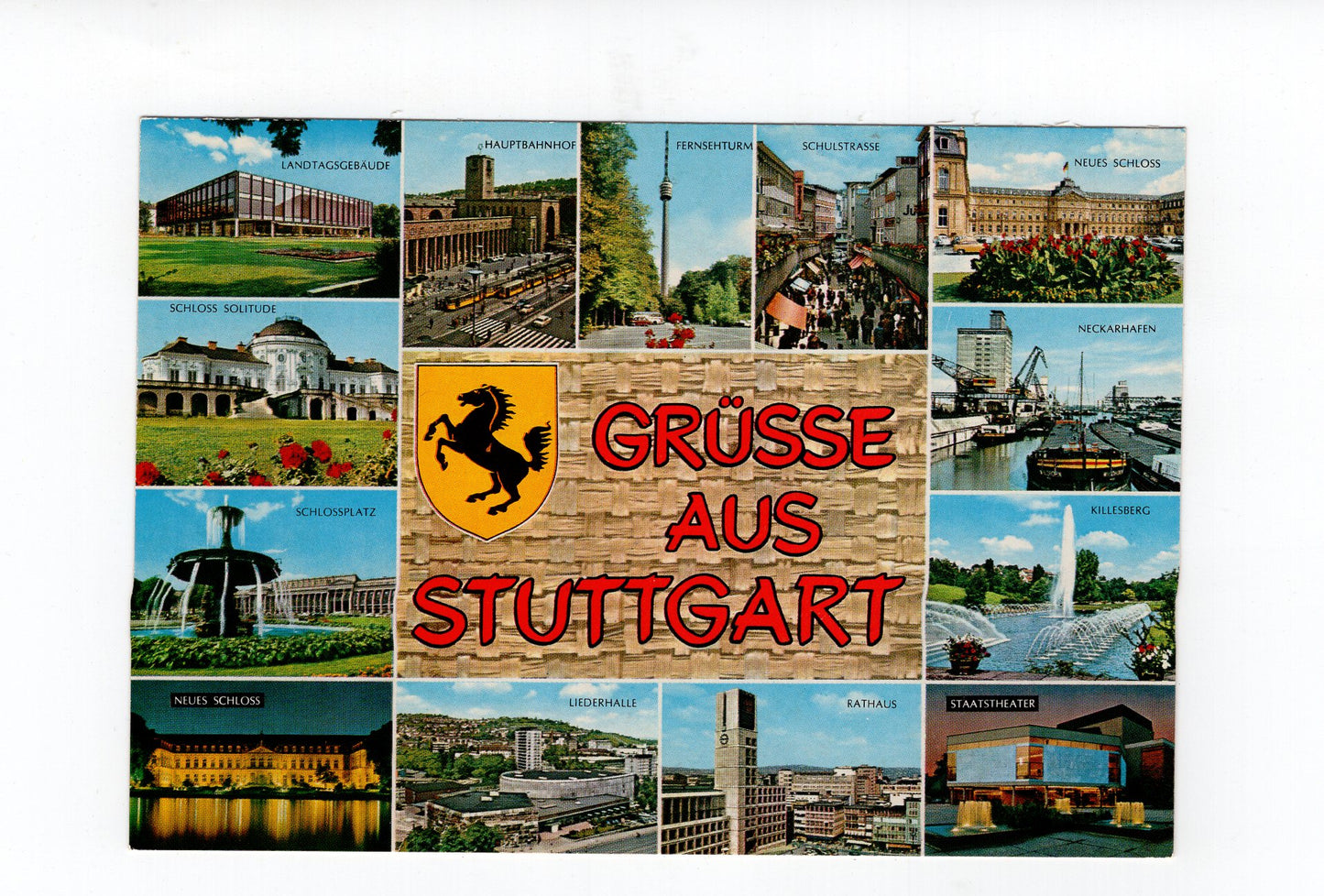 Ansichtskarte Stuttgart / Neues Schloss / Hauptbahnhof +++