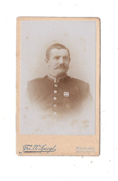 Fotografie Soldat mit Widmung - München 1897