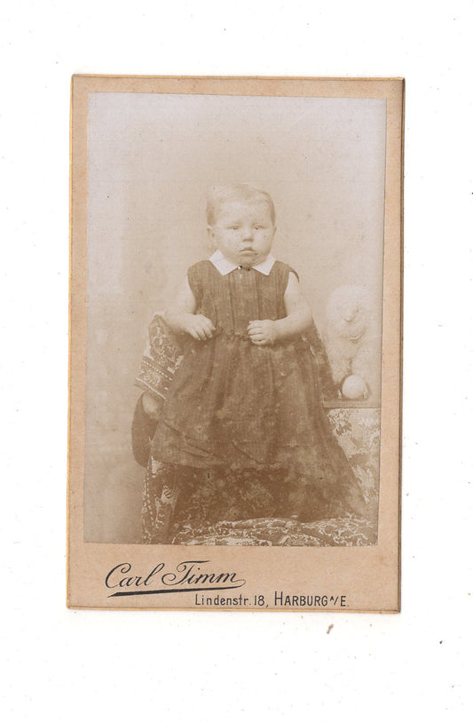 Fotografie Niedliches kleines Kind - Hamburg-Harburg 1890er / CDV M1-34