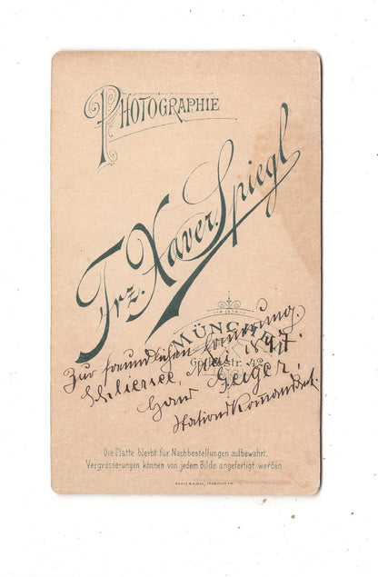 Fotografie Soldat mit Widmung - München 1897