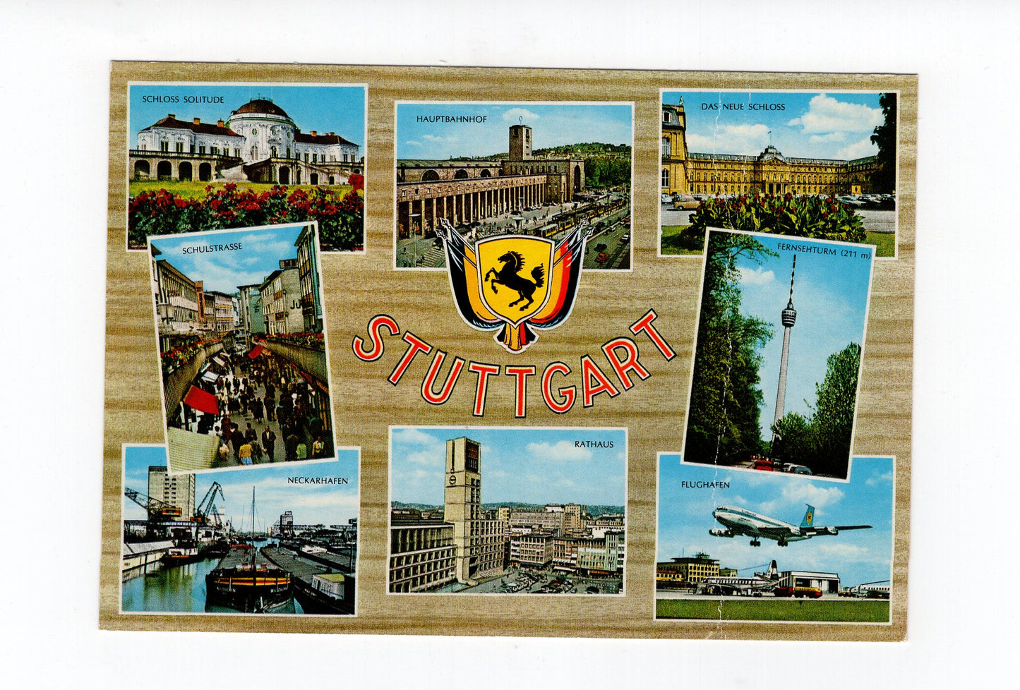 Ansichtskarte Stuttgart / Rathaus / Flughafen +++