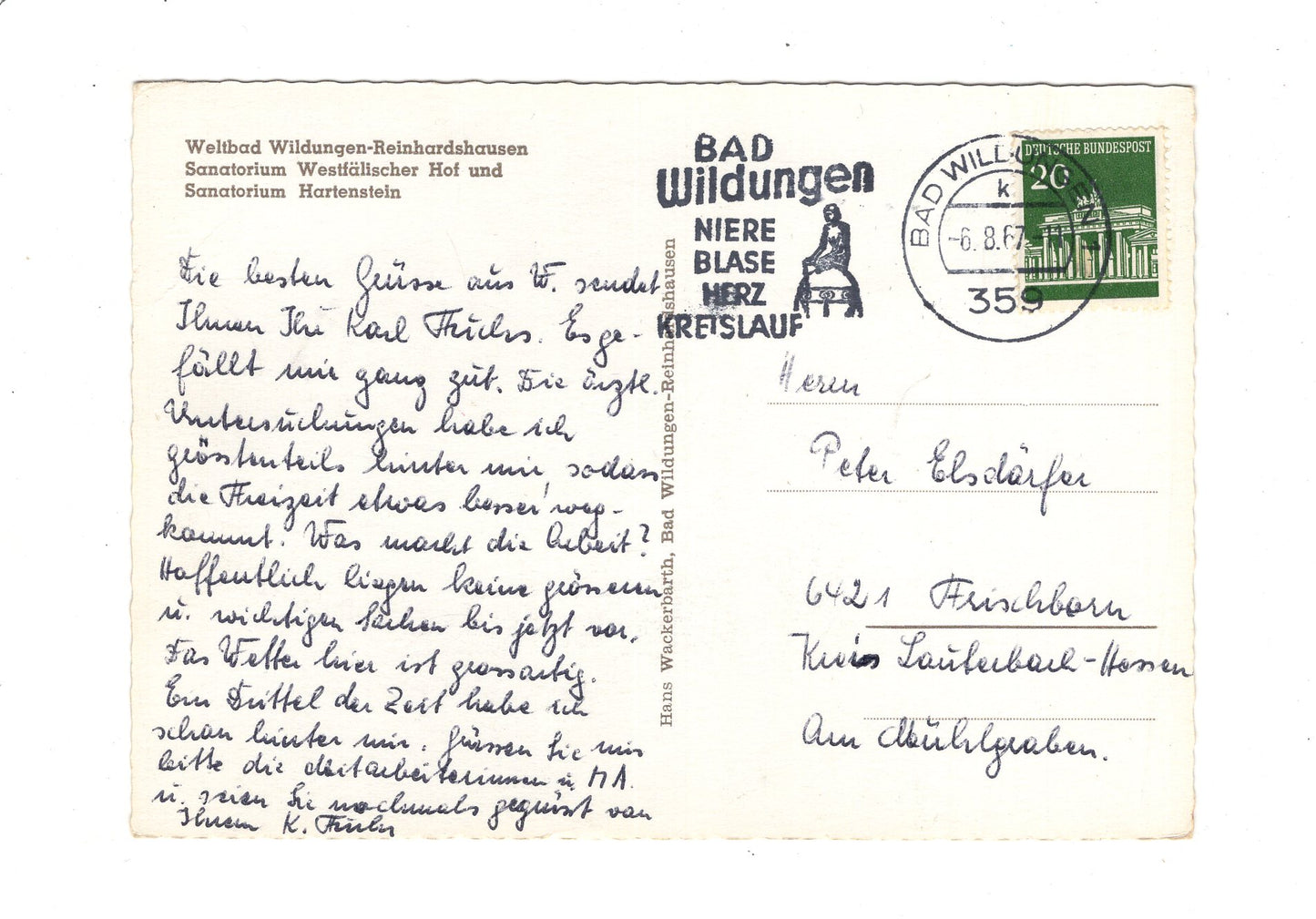 Ansichtskarte Bad Wildungen-Reinhardshausen / Sanatorium Westfälischer Hof +++