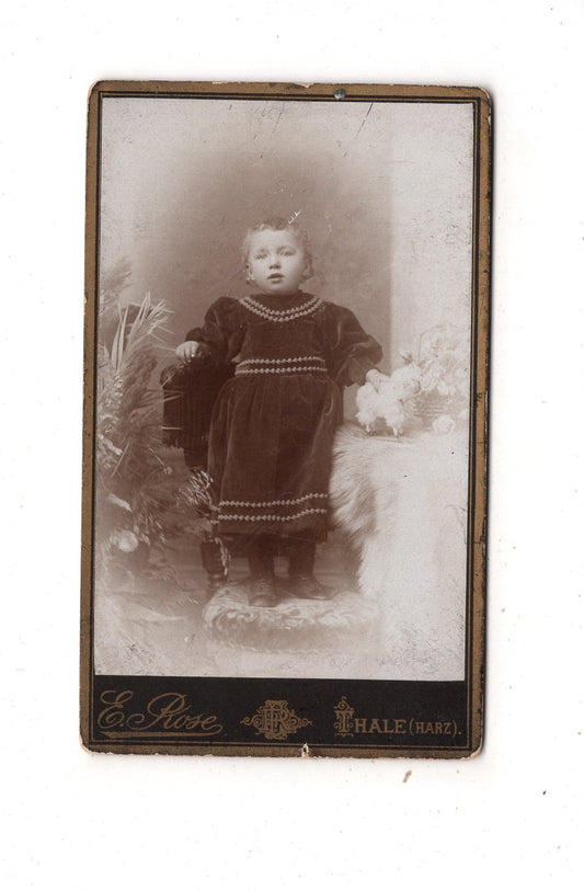 Fotografie Niedliches kleines Kind - Thale / Harz um 1890 / CDV M1-34
