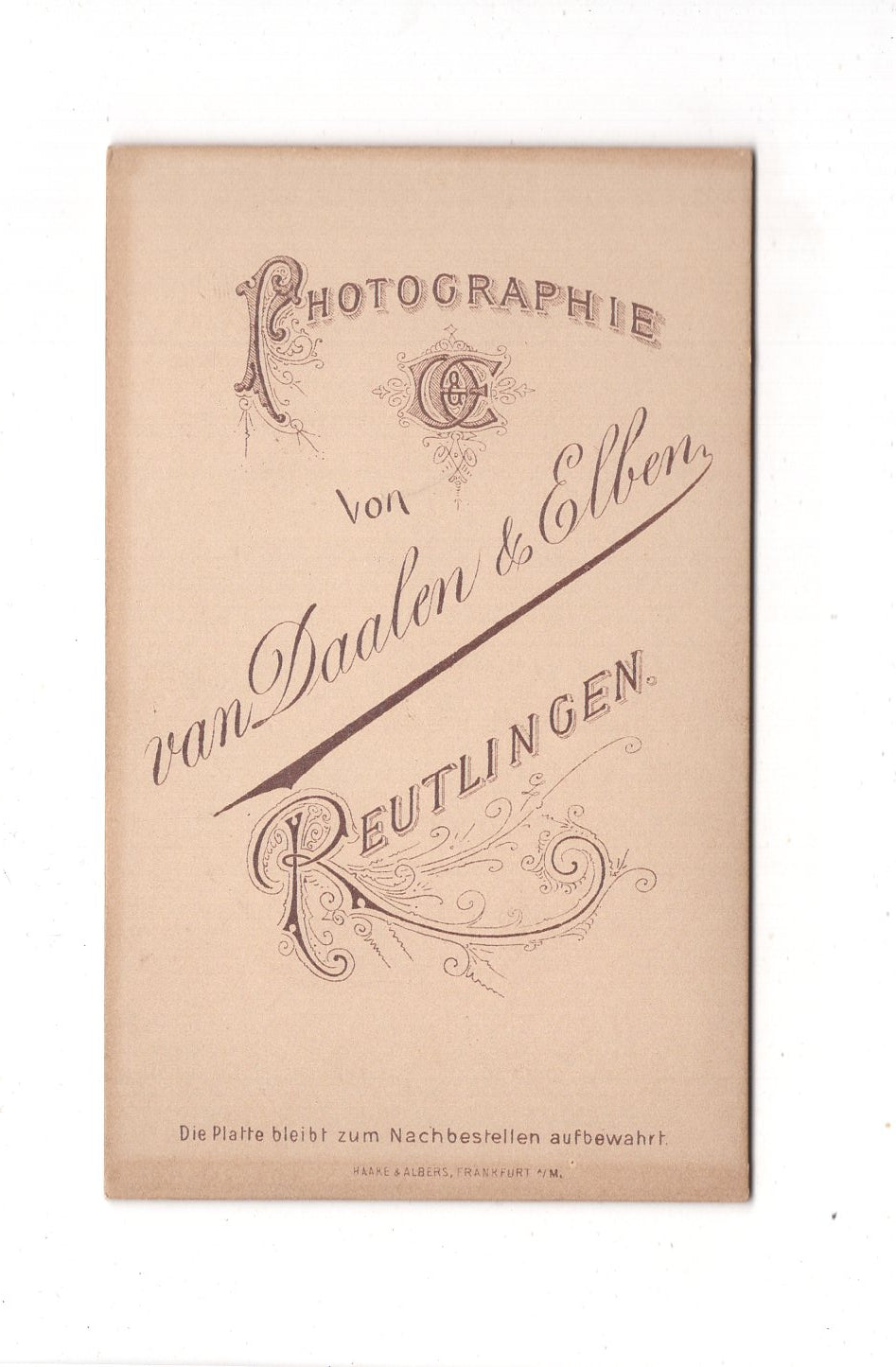 Fotografie Damenportrait - Reutlingen 1880er / CDV C1-11