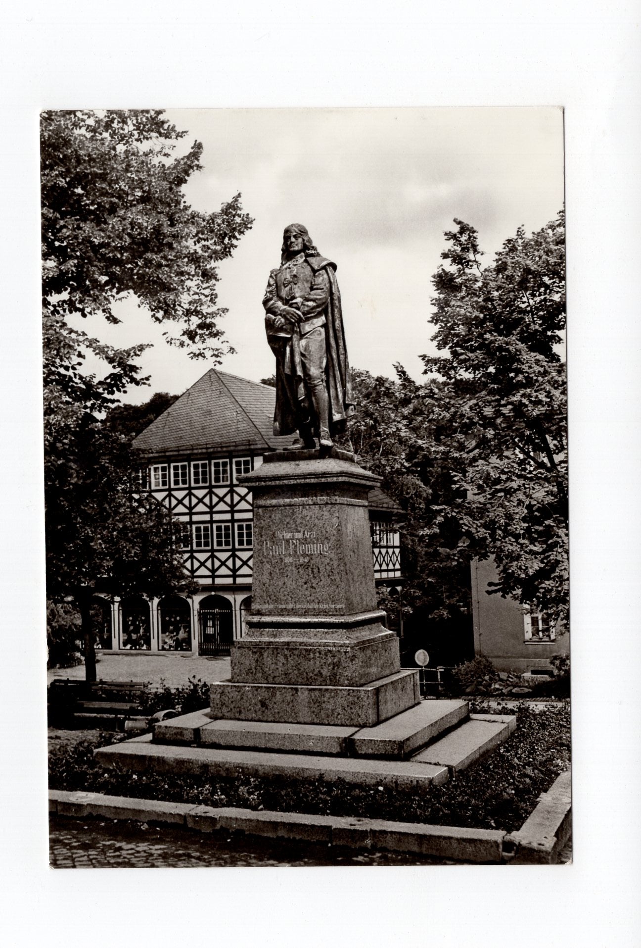 Ansichtskarte Hartenstein / Kreis Zwickau / Paul-Fleming-Denkmal