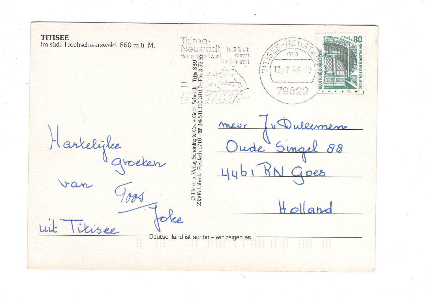 Ansichtskarte Grüße vom Titisee im Hochschwarzwald / G1-65