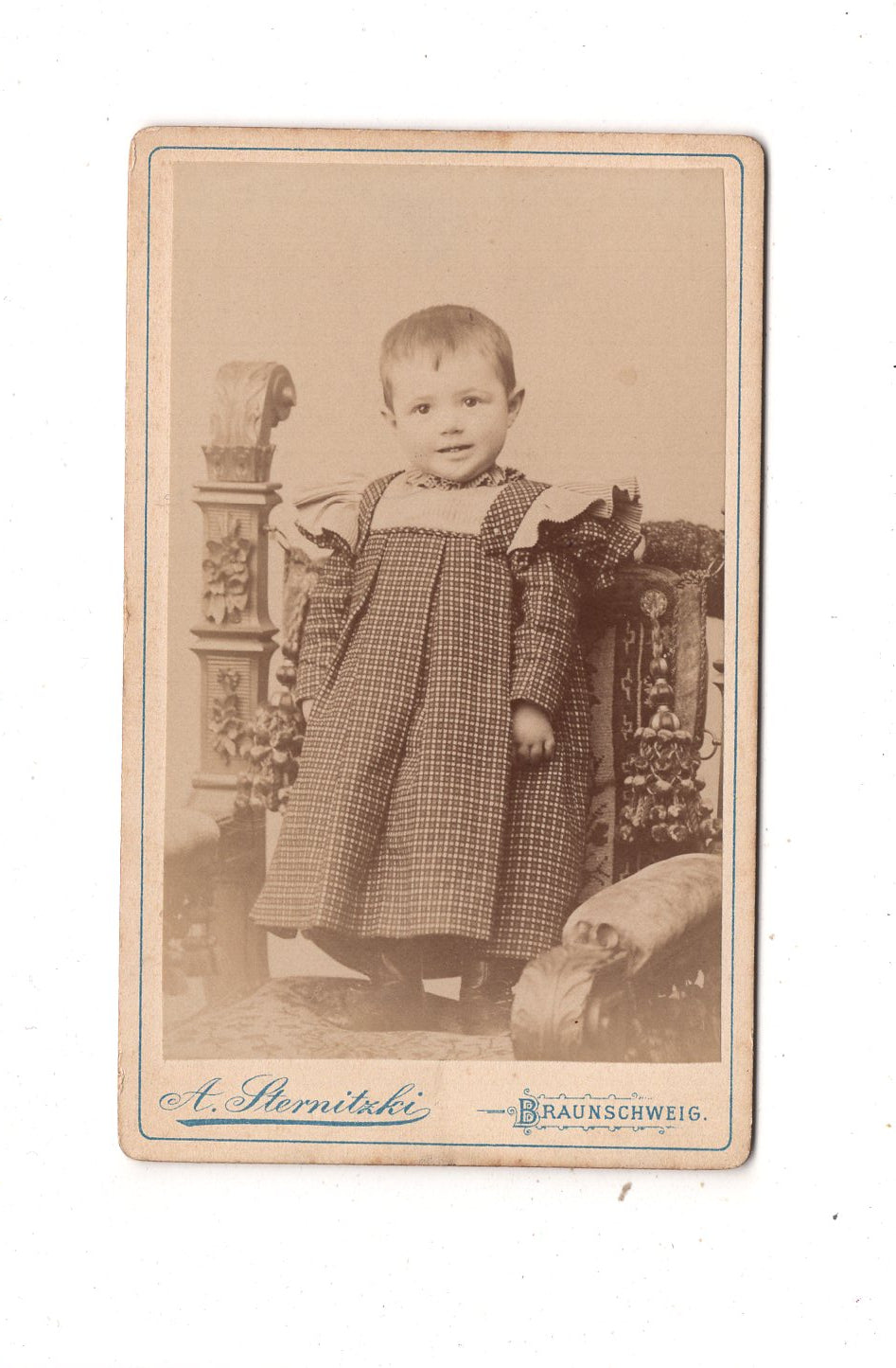 Fotografie Niedliches kleines Kind - Braunschweig 1890er / CDV M1-34