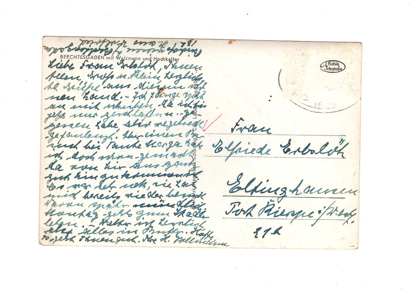 Ansichtskarte Berchtesgaden mit Watzmann und Hochkalter / I1-60