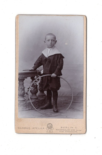 Fotografie Niedlicher kleiner Junge - Berlin 1890er / CDV M1-14
