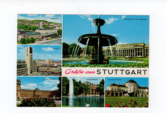Ansichtskarte Stuttgart / Rathaus / Liederhalle +++