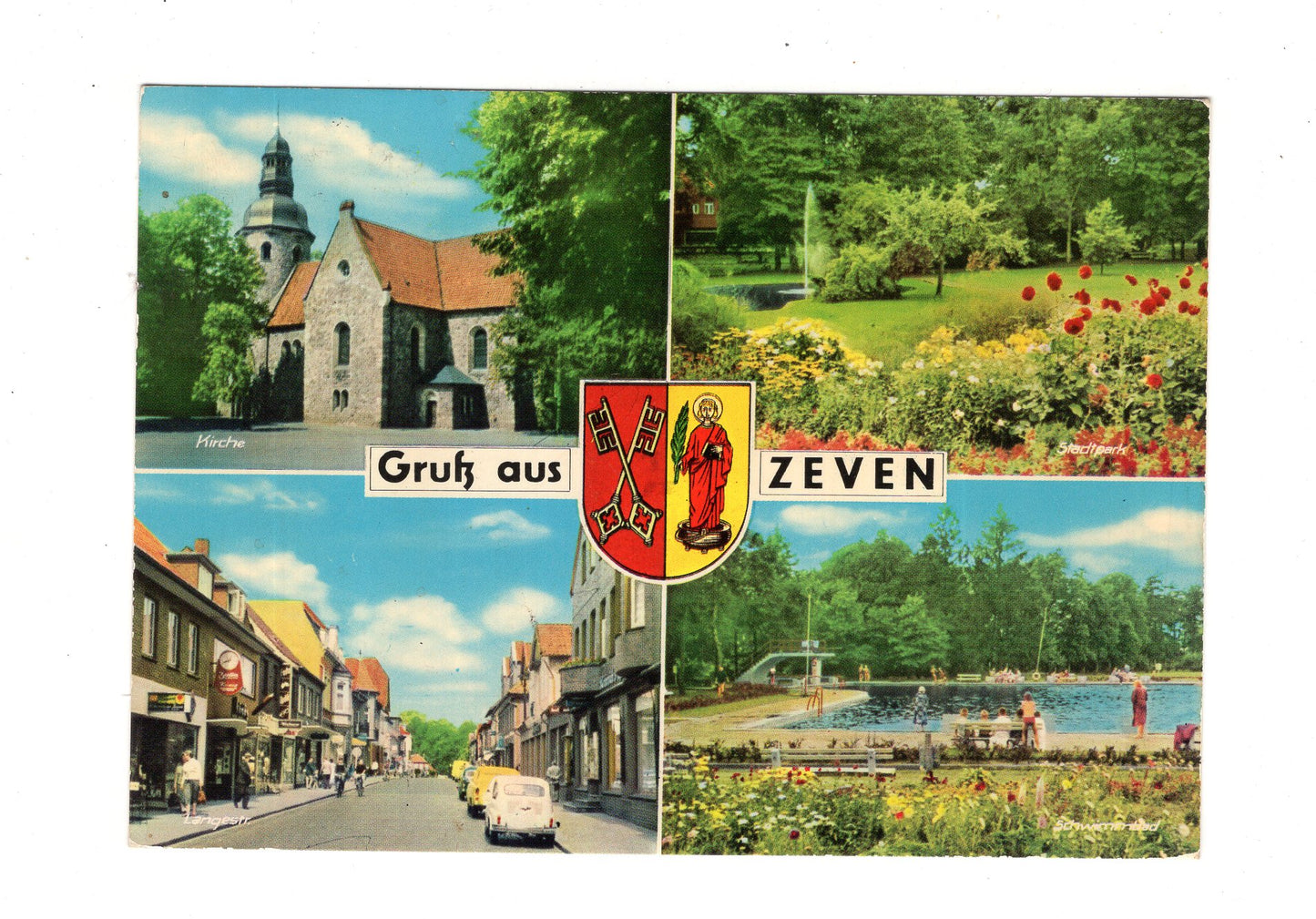 Ansichtskarte Zeven / Kirche / Schwimmbad +++