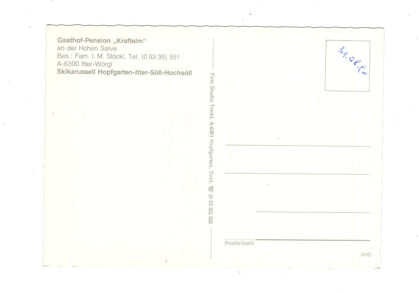 Ansichtskarte Gasthof-Pension Kraftalm / Itter-Wörgl / Tirol / Österreich