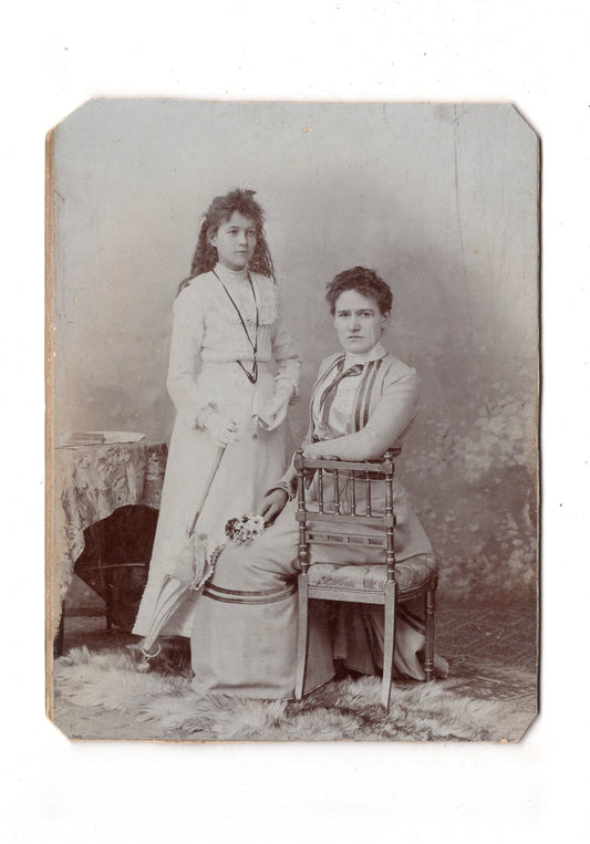 Fotografie Feine Dame mit Mädchen - Wien um 1900 / CAB U-34