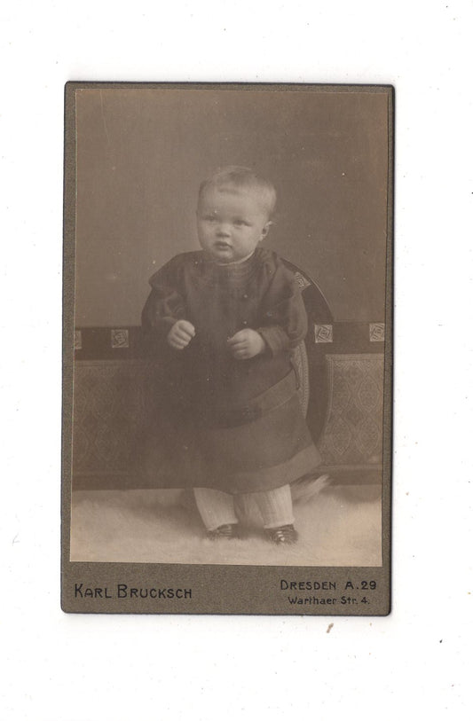 Fotografie Niedliches kleines Kind - Dresden-Cotta 1910er / CDV M1-34