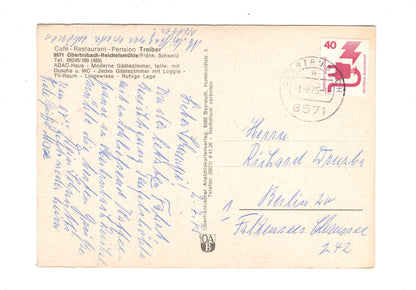 Ansichtskarte Cafe Restaurant Pension Treiber / Obertrubach-Reichelsmühle / H1-62