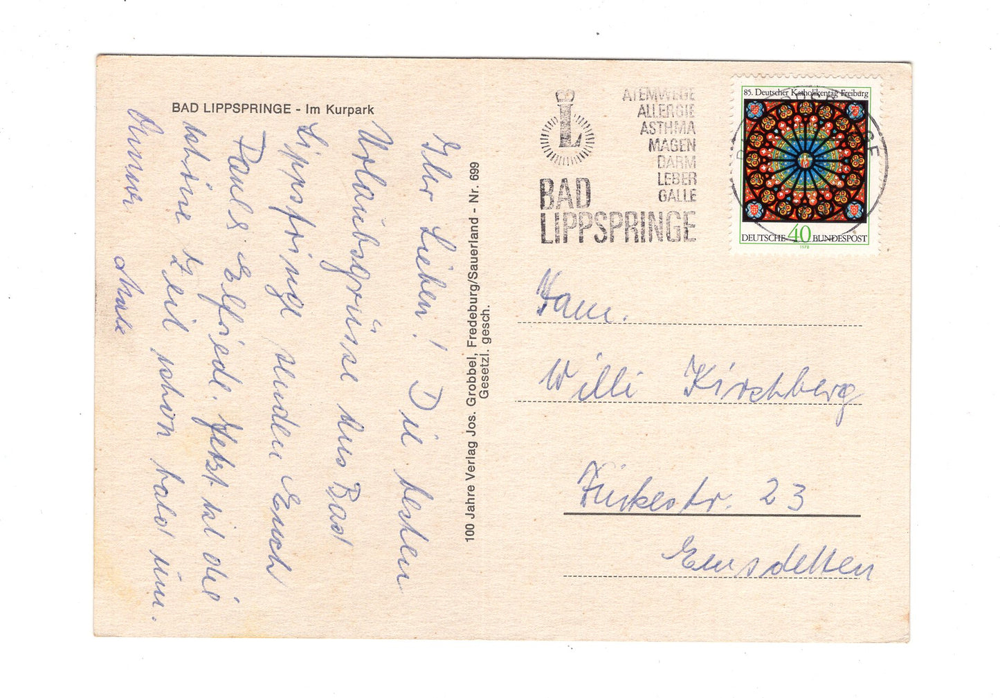 Ansichtskarte Bad Lippspringe / Im Kurpark