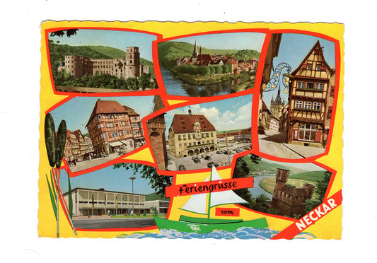 Ansichtskarte Feriengrüße vom Neckar / Heidelberg / Bad Wimpfen +++