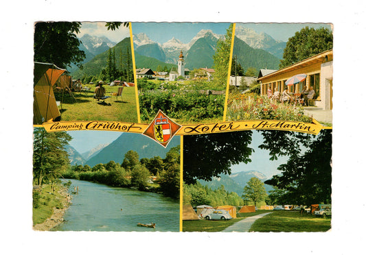 Ansichtskarte Camping Grubhof am Ufer der Saalach / Land Salzburg / Österreich