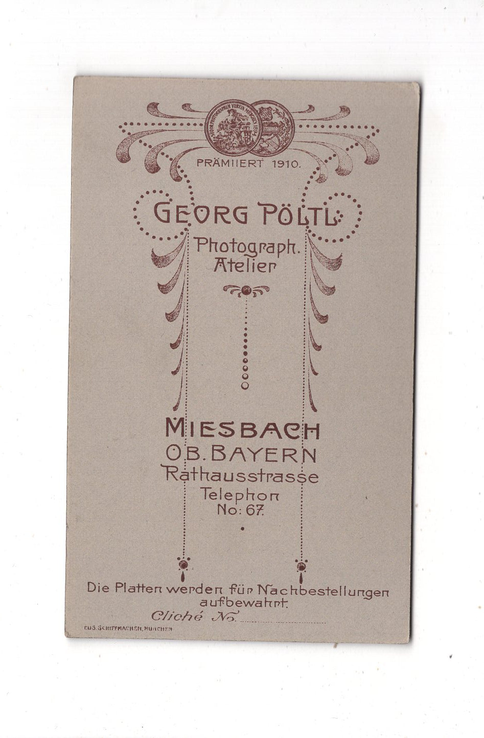 Fotografie Feine Dame - Miesbach / Oberbayern 1910er / CDV L1-32