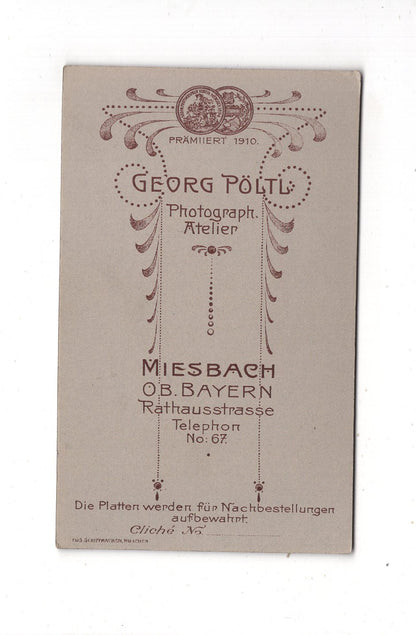 Fotografie Feine Dame - Miesbach / Oberbayern 1910er / CDV L1-32