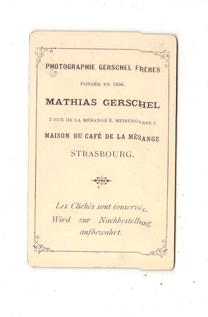 Fotografie Niedliches kleines Mädchen - Strasbourg Straßburg 1880er