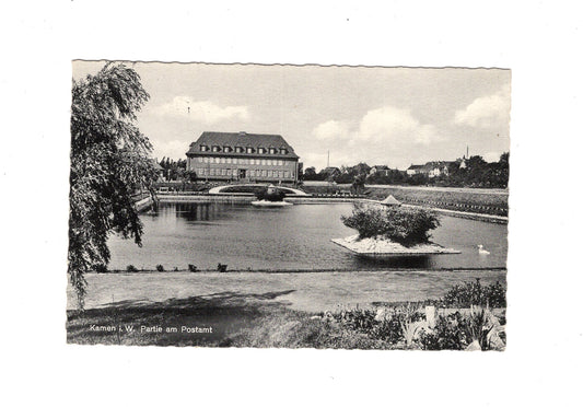 Ansichtskarte Kamen in Westfalen / Partie am Postamt