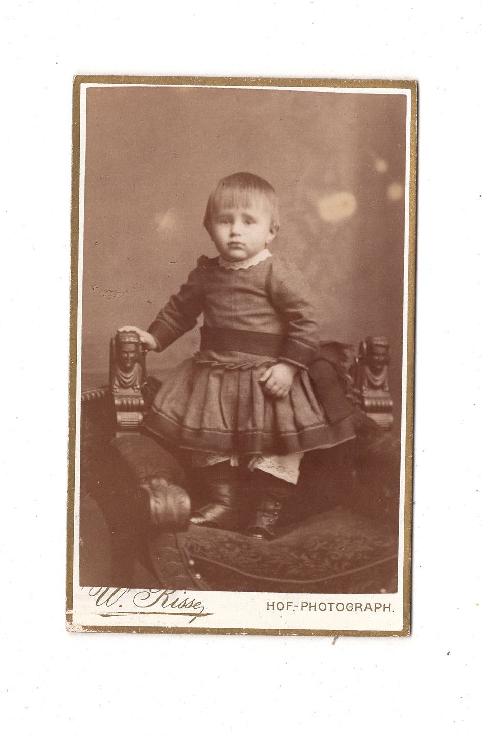 Fotografie Niedlicher kleiner Junge - Marburg an der Lahn / Bad Nauheim 1880er / CDV M1-14