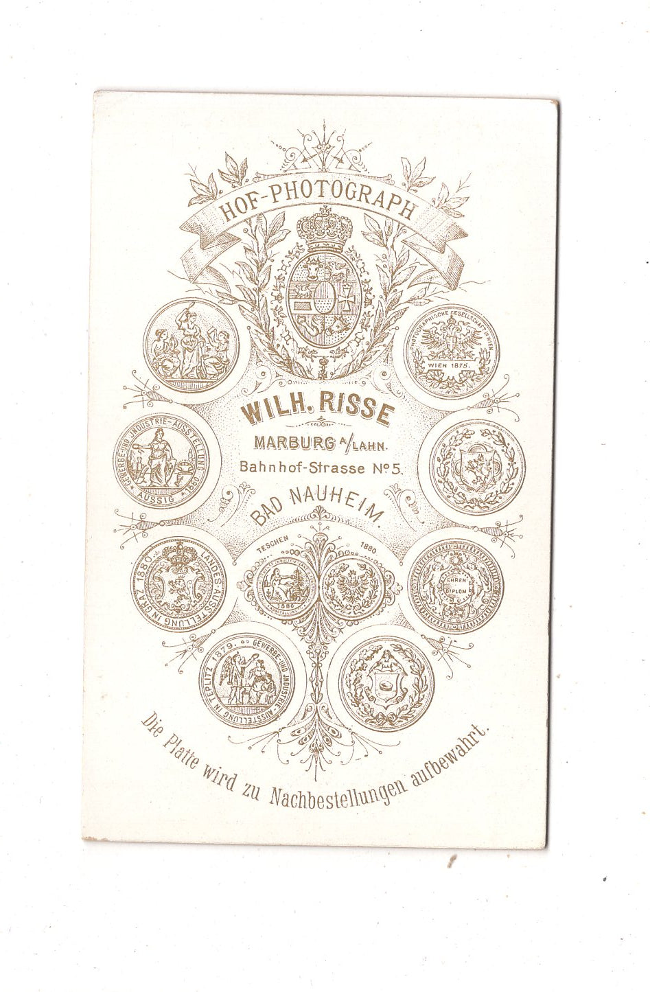 Fotografie Niedlicher kleiner Junge - Marburg an der Lahn / Bad Nauheim 1880er / CDV M1-14