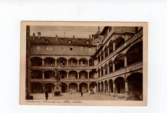 Ansichtskarte Stuttgart / Schlosshof im Alten Schloss