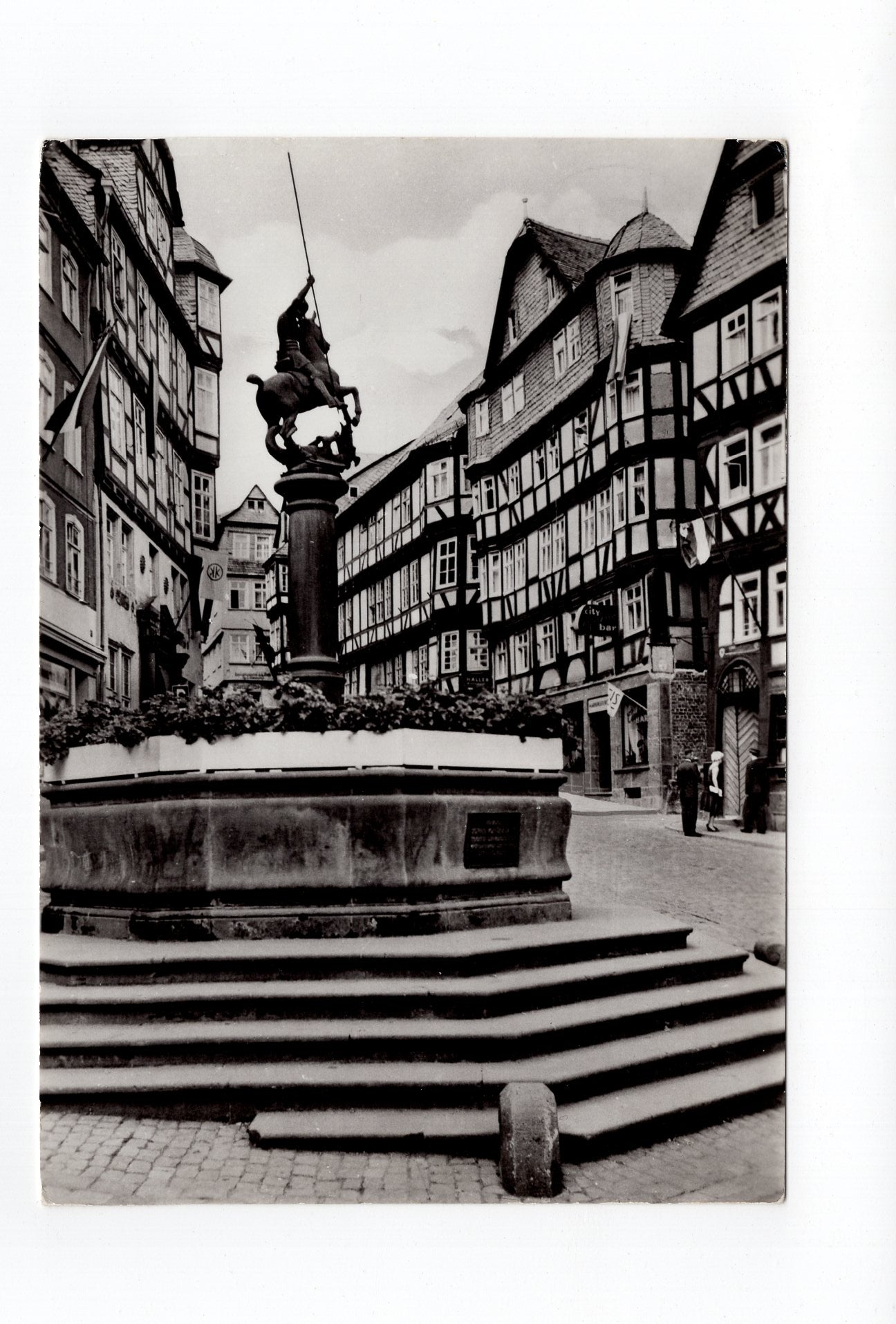 Ansichtskarte Marburg an der Lahn / Oberer Marktplatz