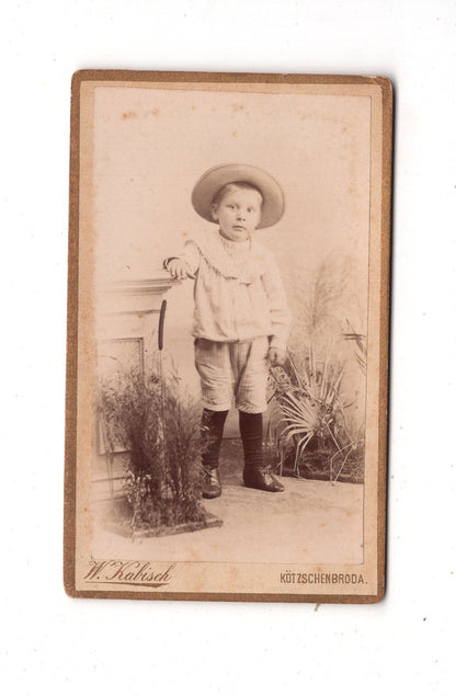 Fotografie Niedlicher kleiner Junge - Kötzschenbroda 1880er / CDV M1-14
