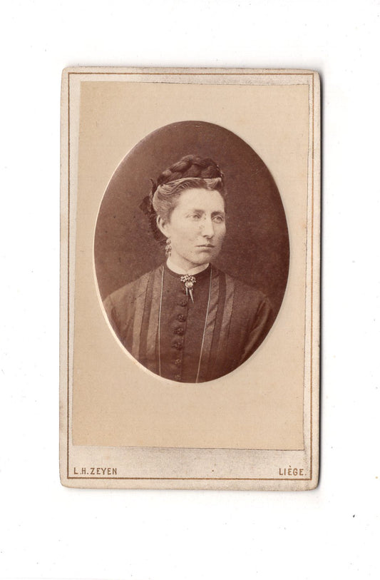 Fotografie Damenportrait - Liege Lüttich 1870er / CDV C1-11