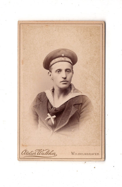Fotografie Marine-Soldat / Kaiserl. Matrosen-Art. - Wilhelmshaven 1880er