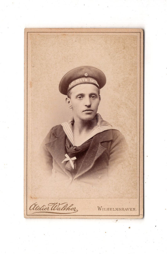 Fotografie Marine-Soldat / Kaiserl. Matrosen-Art. - Wilhelmshaven 1880er