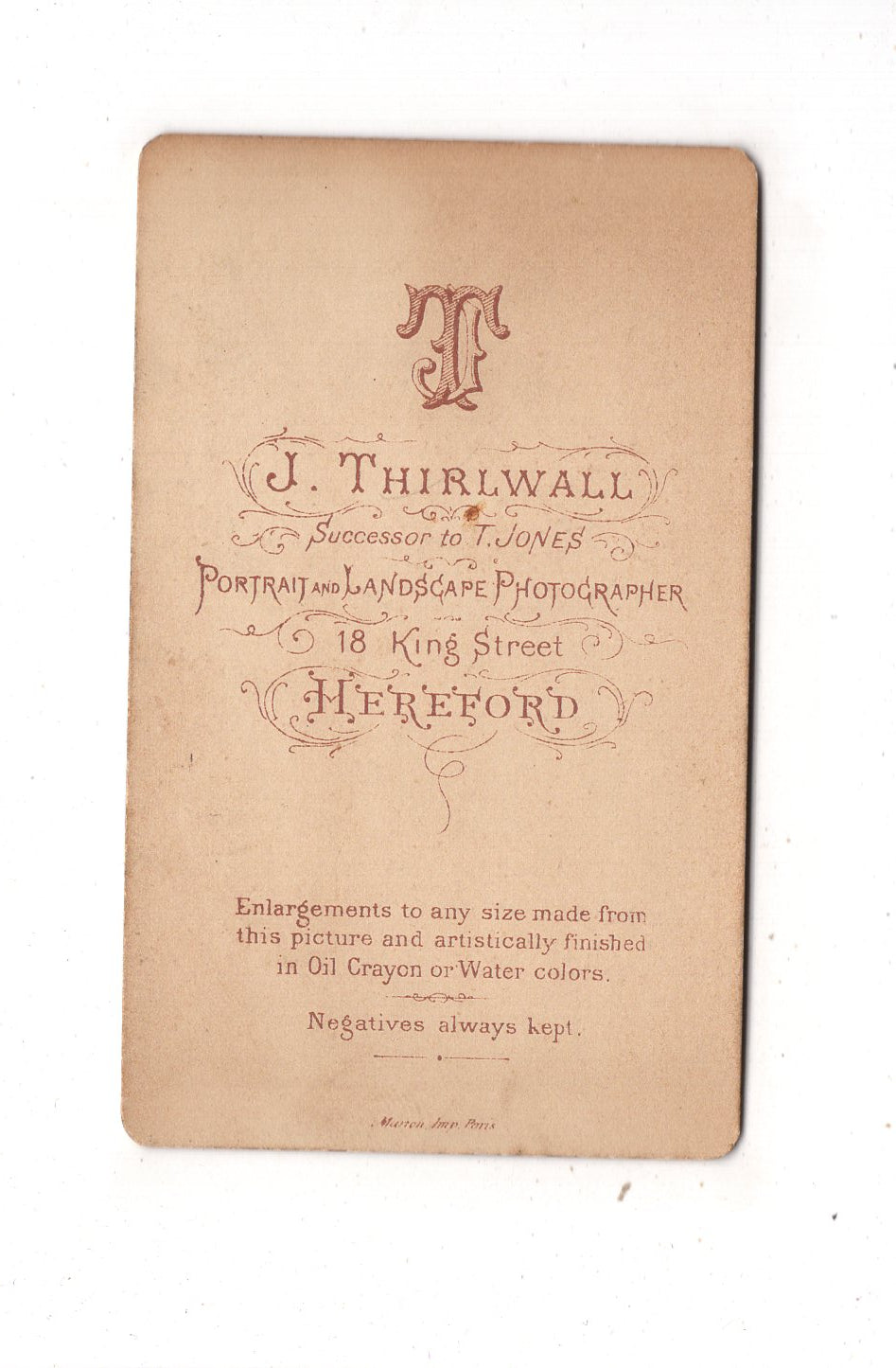 Fotografie Niedlicher kleiner Junge - Hereford um 1880 / CDV M1-14