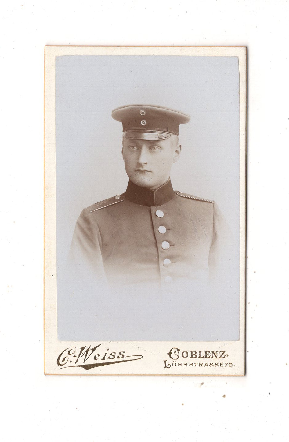 Fotografie Soldat Regiment 8 mit Widmung - Siegen / Koblenz 1902