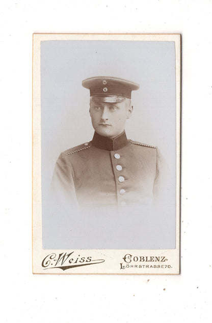 Fotografie Soldat Regiment 8 mit Widmung - Siegen / Koblenz 1902