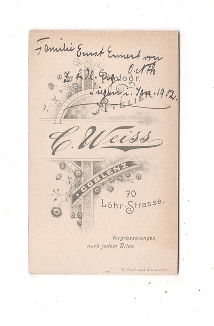 Fotografie Soldat Regiment 8 mit Widmung - Siegen / Koblenz 1902