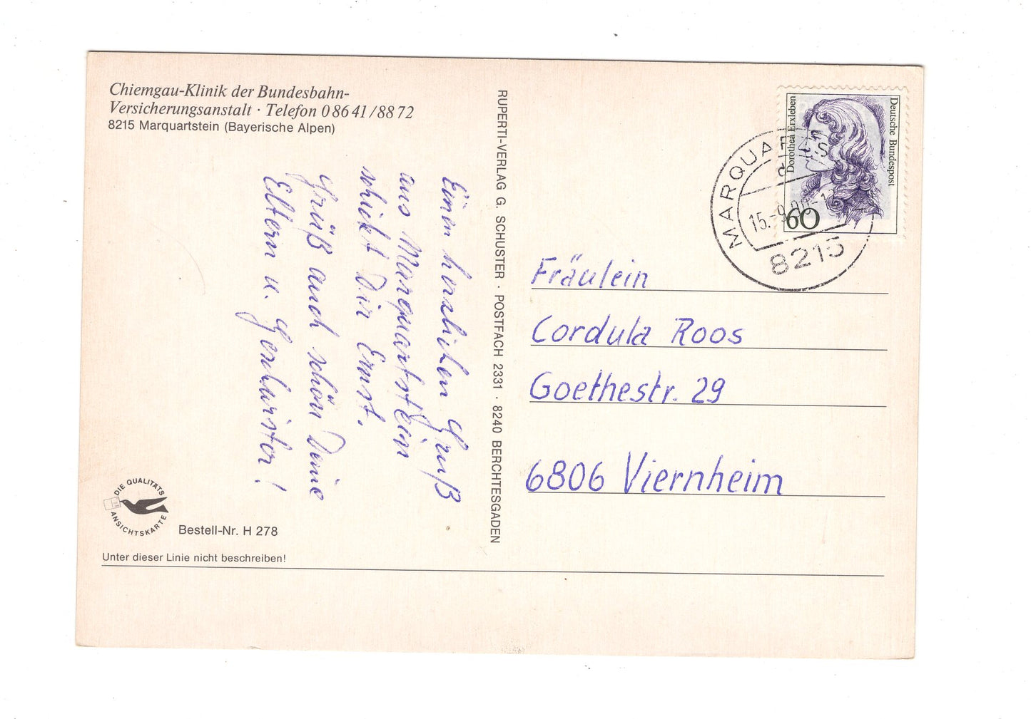 Ansichtskarte Chiemgau-Klinik Marquartstein / Bayerische Alpen / H1-62