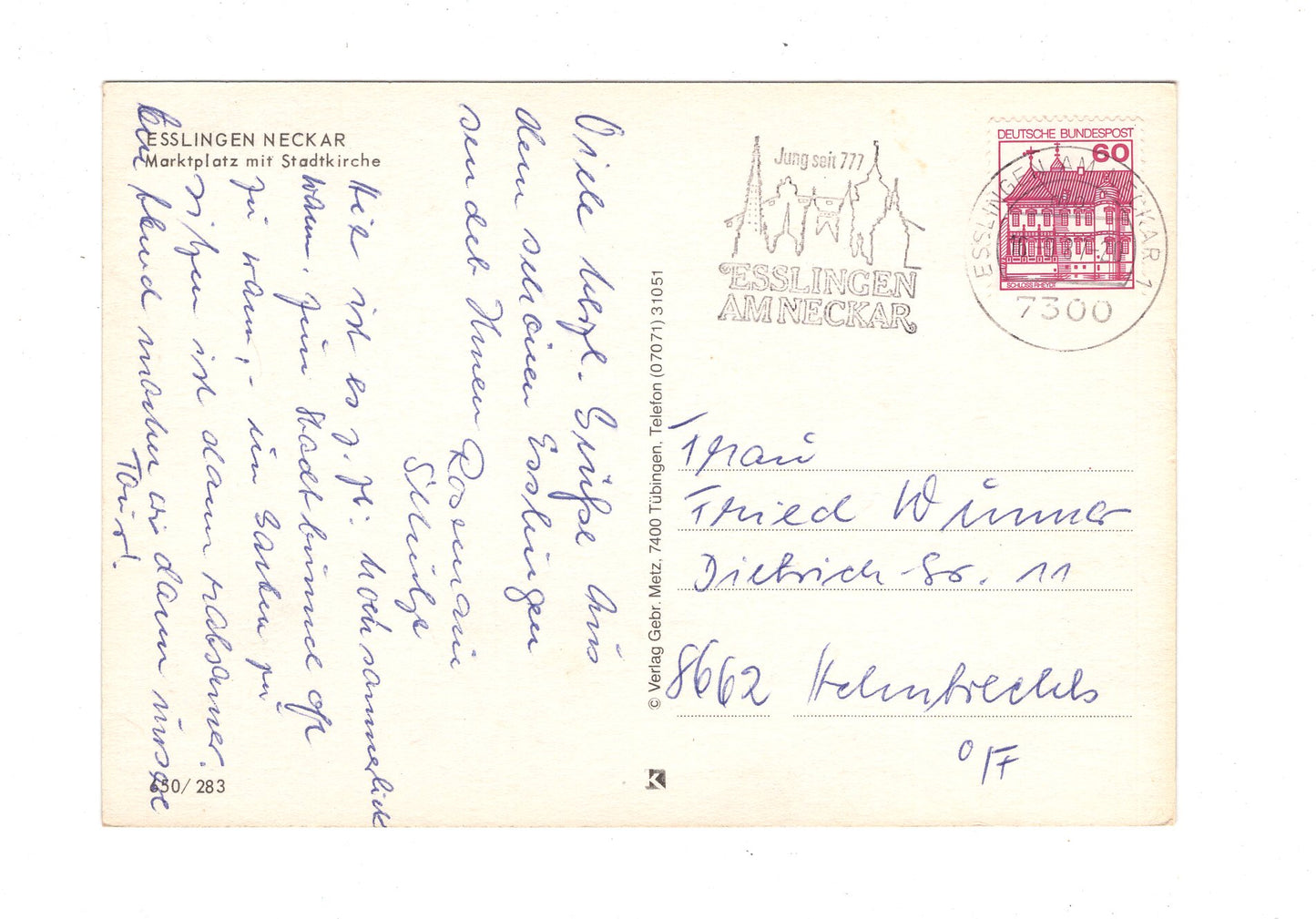 Ansichtskarte Esslingen am Neckar / Marktplatz mit Stadtkirche / I1-60
