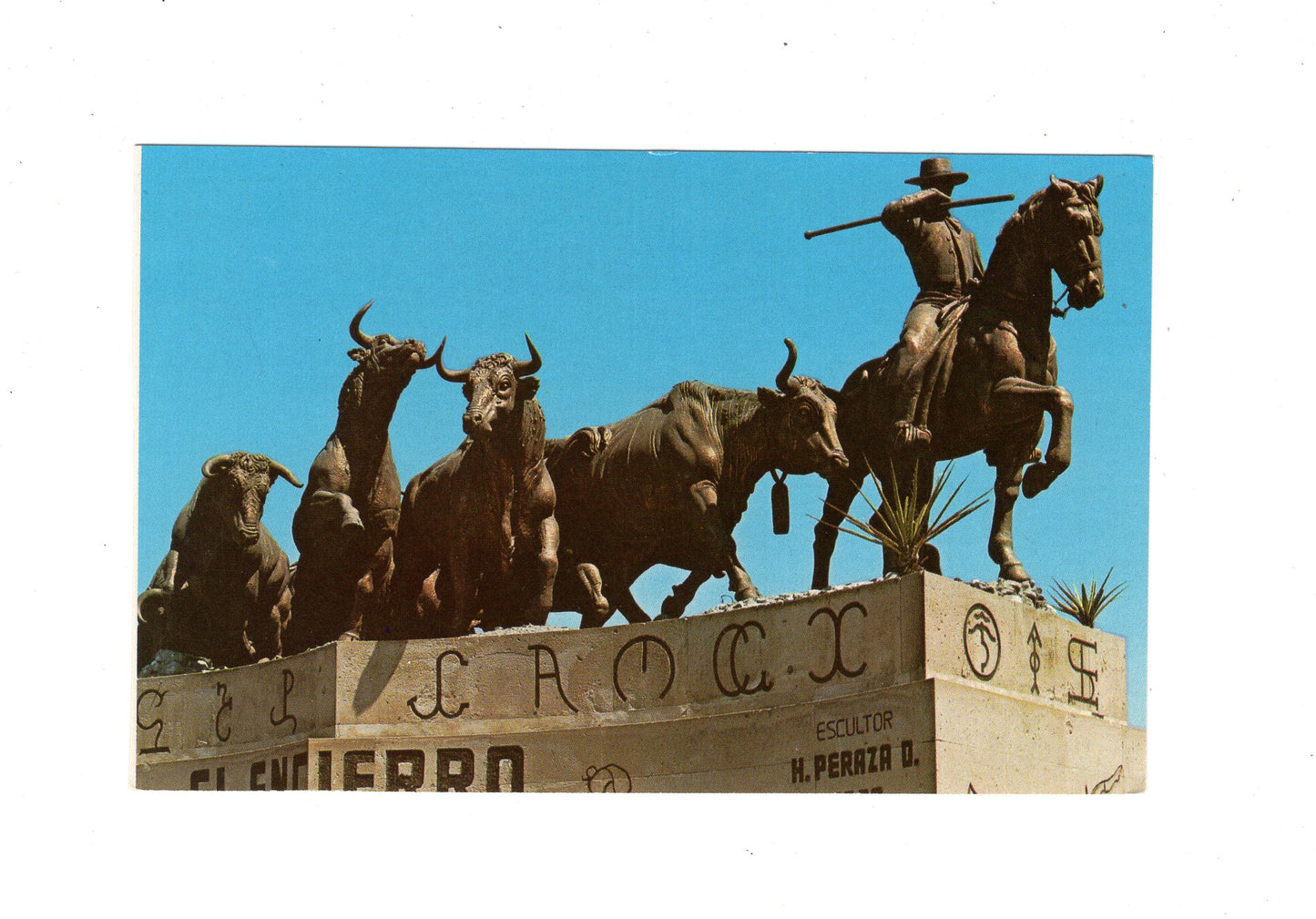 Ansichtskarte Juarez / El Encierro / Monument to the Bulls / Mexiko