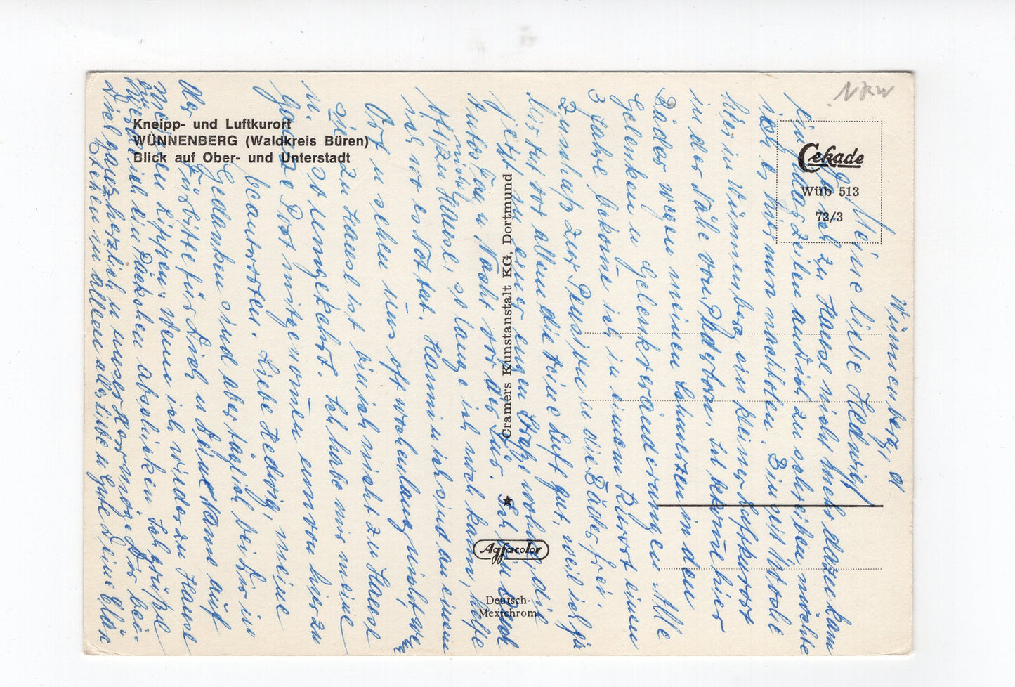 Ansichtskarte Wünnenberg / Waldkreis Büren / Ober- und Unterstadt