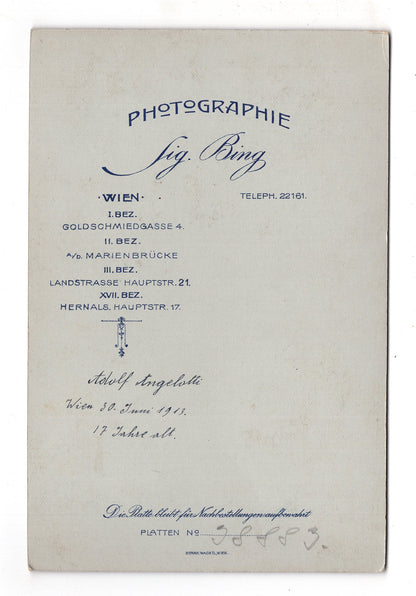 Fotografie Feiner Herr / Adolf Angelotti - Wien 1913 / CAB X-19