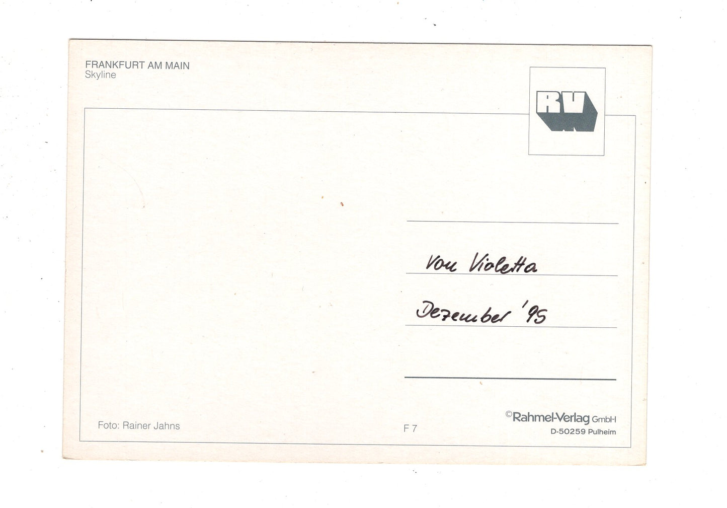 Ansichtskarte Frankfurt am Main / Skyline / J1-56